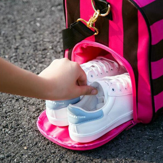 Sportsgirl Travel Bag Striped Women''s Portable Large Capacity